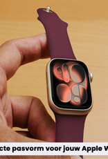 Nomfy Nomfy Apple Watch Bandje Siliconen Verstelbaar (42/44/45/46 mm) - Donker Rood