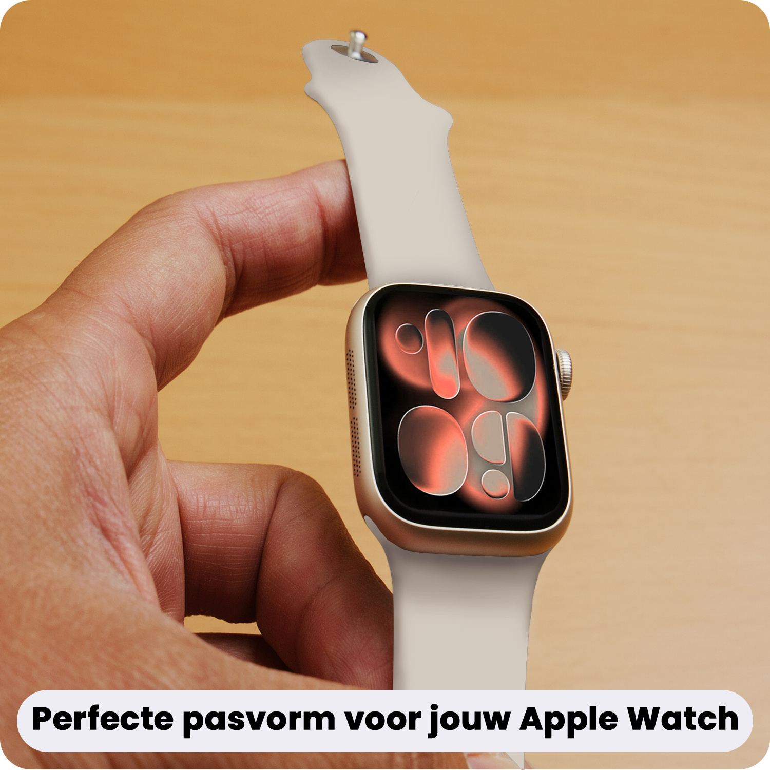 Nomfy Nomfy Apple Watch Bandje Siliconen Verstelbaar (42/44/45/46 mm) - Ivoor