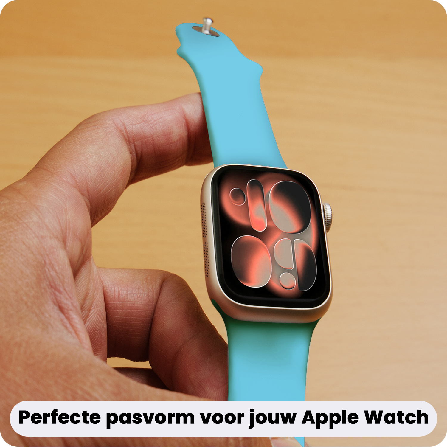 Nomfy Nomfy Apple Watch Bandje Siliconen Verstelbaar (42/44/45/46 mm) - Lichtblauw
