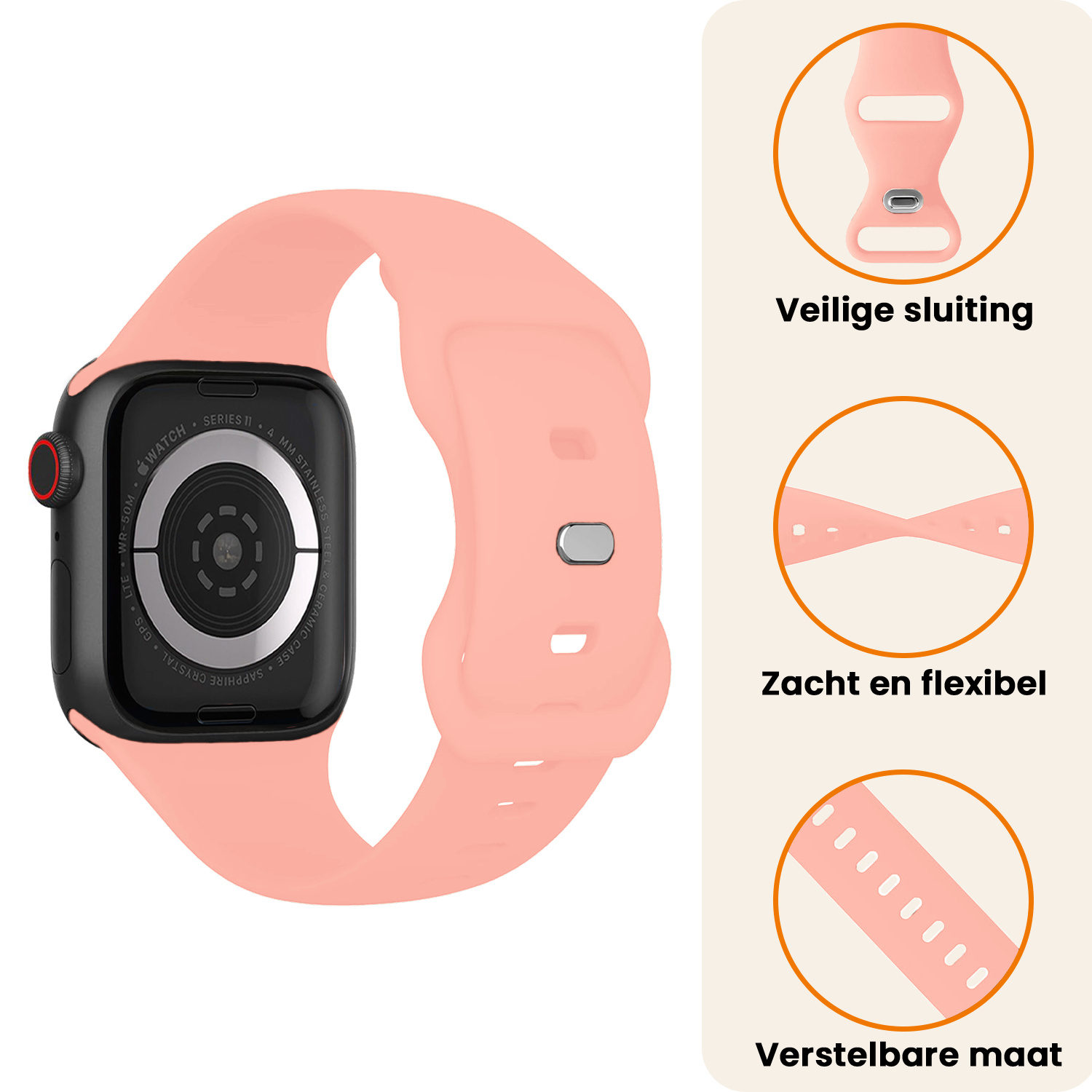 Nomfy Nomfy Apple Watch Bandje Siliconen Verstelbaar (42/44/45/46 mm) - Mint