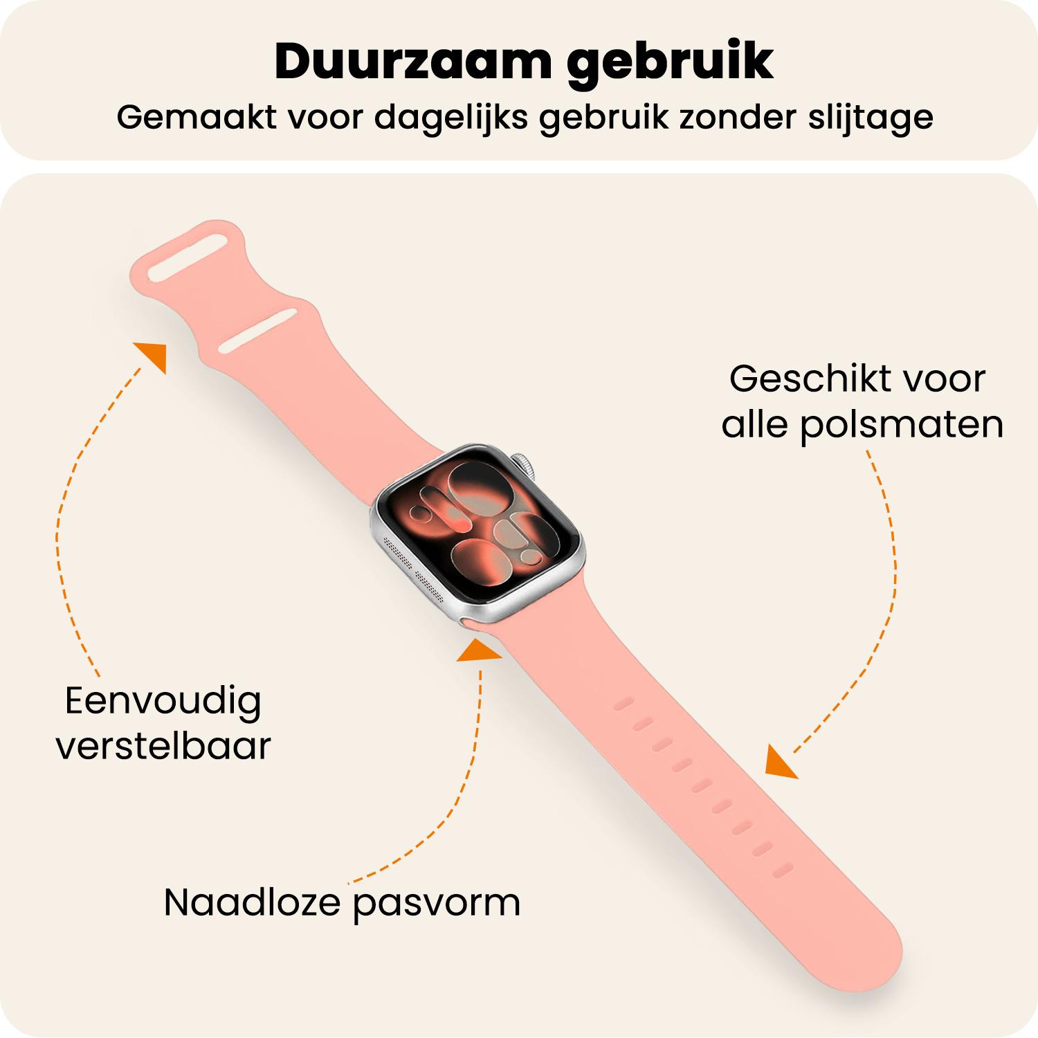 Nomfy Nomfy Apple Watch Bandje Siliconen Verstelbaar (42/44/45/46 mm) - Mint