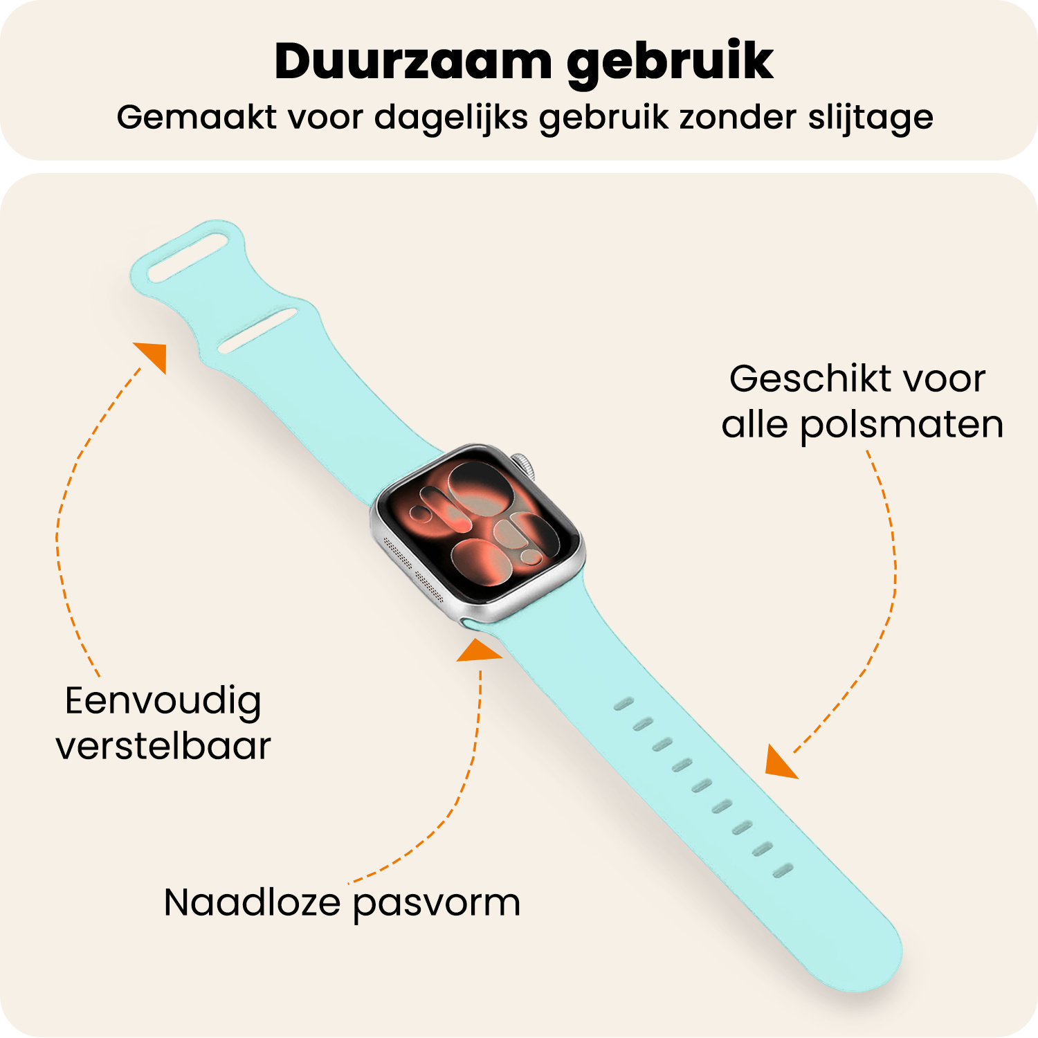 Nomfy Nomfy Apple Watch Bandje Siliconen Verstelbaar (42/44/45/46 mm) - Oud Roze