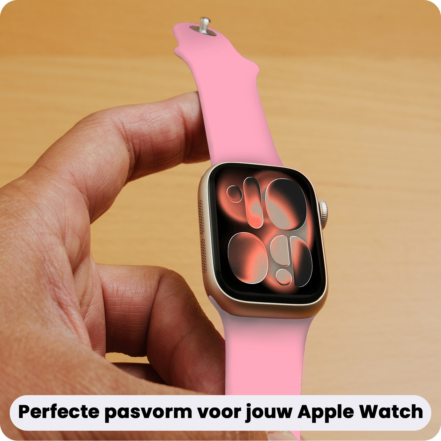 Nomfy Nomfy Apple Watch Bandje Siliconen Verstelbaar (42/44/45/46 mm) - Roze