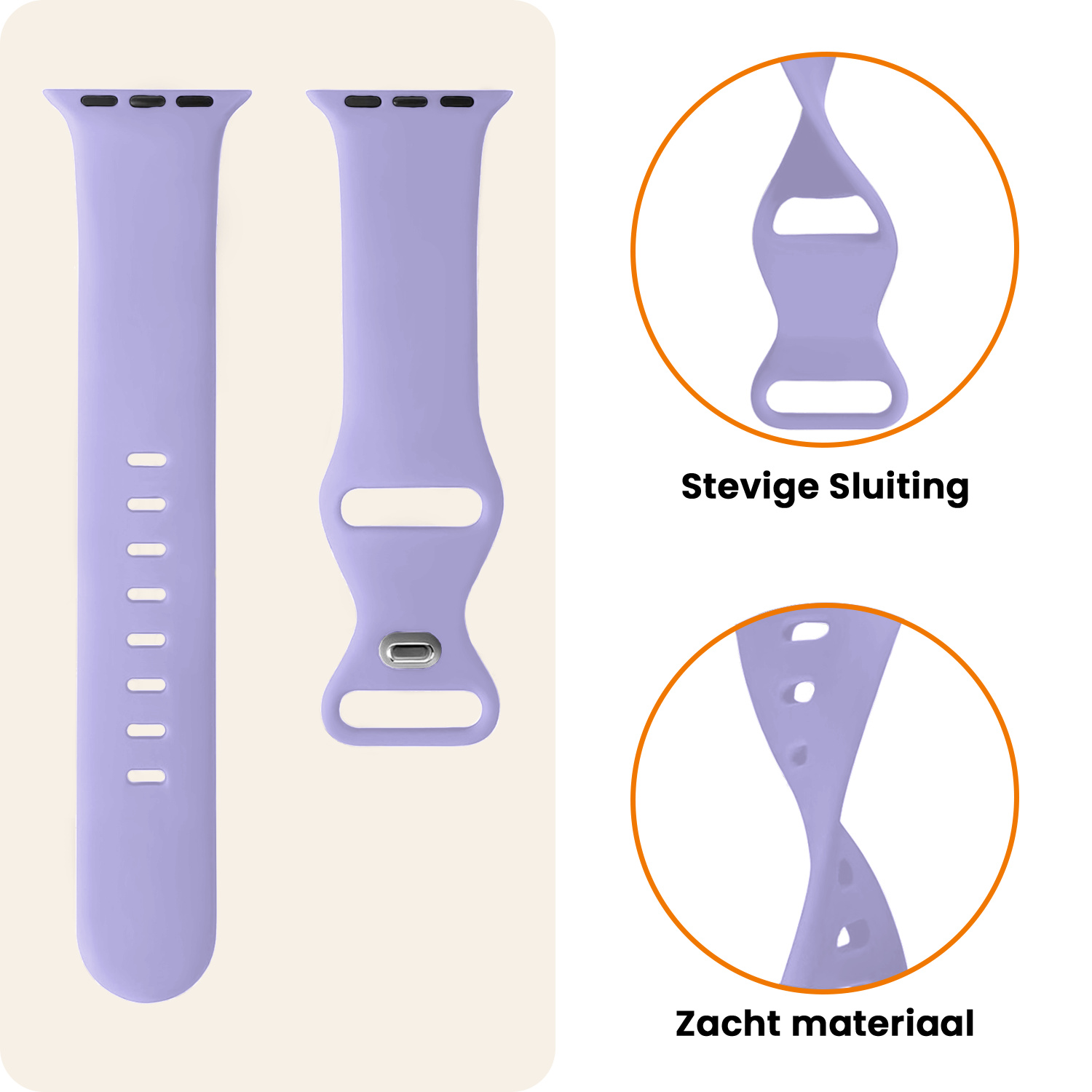Nomfy Nomfy Apple Watch Bandje Siliconen Verstelbaar (42/44/45/46 mm) - Violet