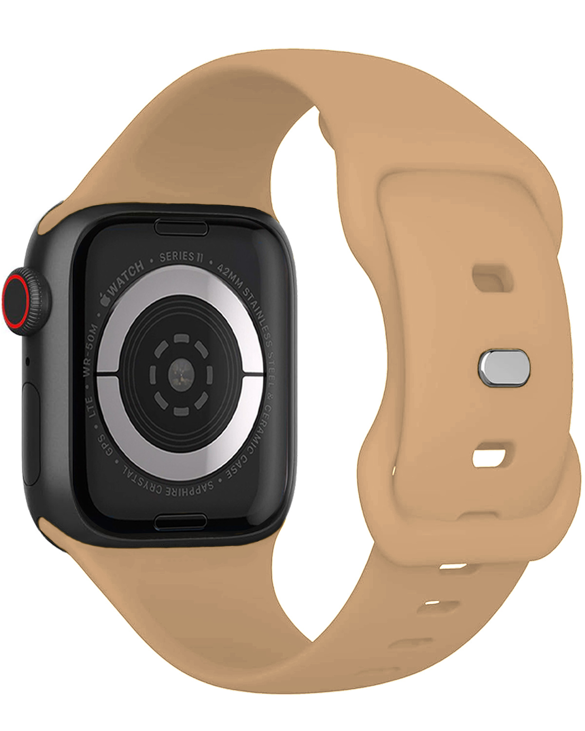Nomfy Nomfy Apple Watch Bandje Siliconen Verstelbaar (42/44/45/46 mm) - Walnoot