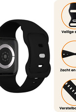 Nomfy Nomfy Apple Watch Bandje Siliconen Verstelbaar (42/44/45/46 mm) - Zwart