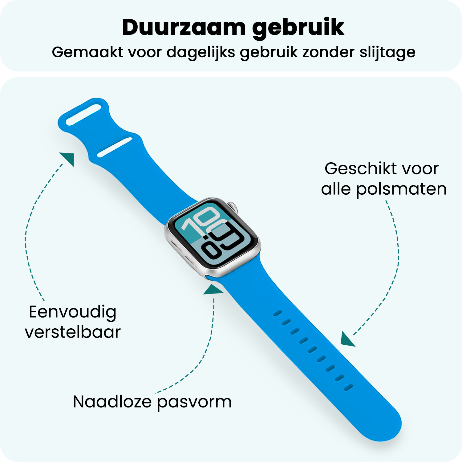 Forterra Forterra Apple Watch Bandje Siliconen Verstelbaar (38/40/41 mm) - Blauw