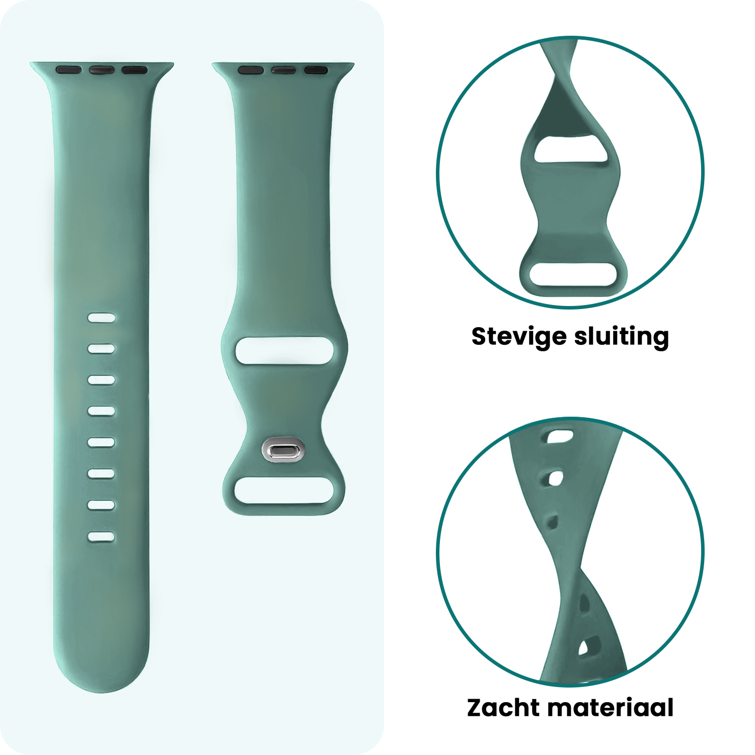 Forterra Forterra Apple Watch Bandje Siliconen Verstelbaar (38/40/41 mm) - Cactus