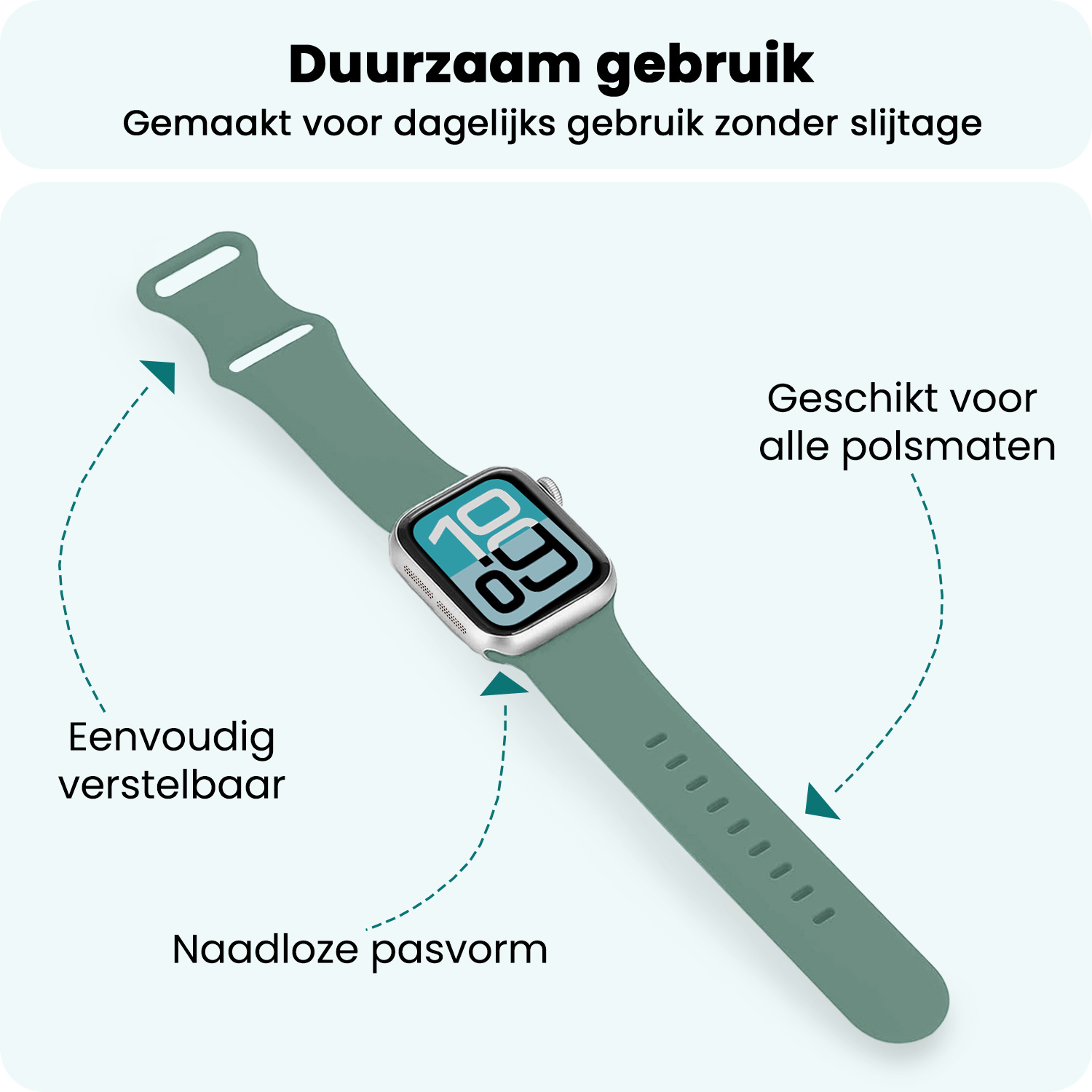 Forterra Forterra Apple Watch Bandje Siliconen Verstelbaar (38/40/41 mm) - Cactus