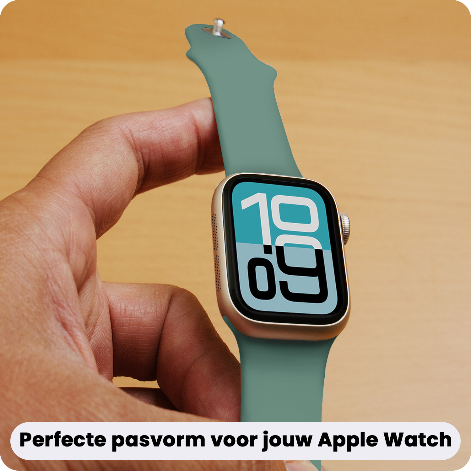 Forterra Forterra Apple Watch Bandje Siliconen Verstelbaar (38/40/41 mm) - Cactus