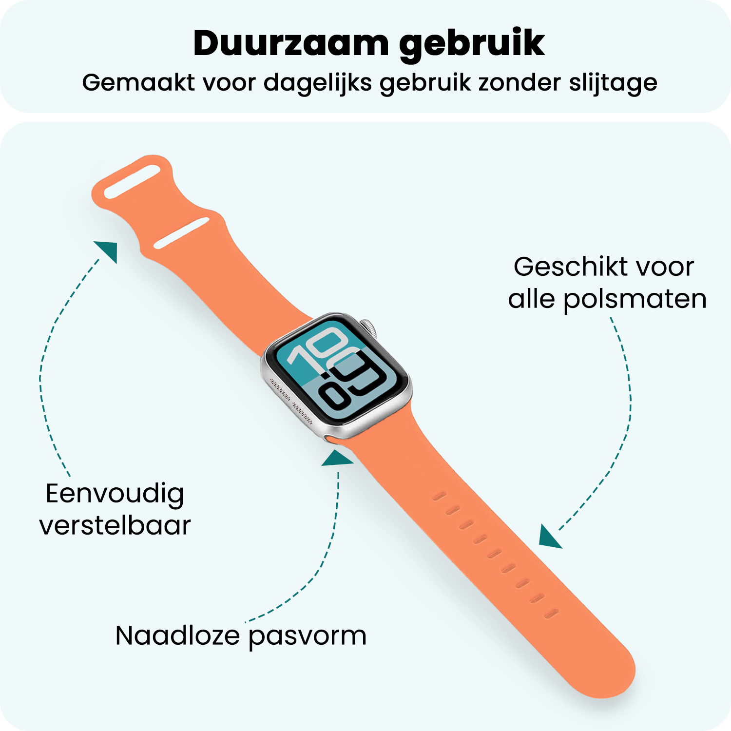 Forterra Forterra Apple Watch Bandje Siliconen Verstelbaar (38/40/41 mm) - Calendula