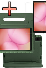NoXx NoXx Samsung Galaxy Tab A11 Kinderhoes Met Screenprotector - Donkergroen