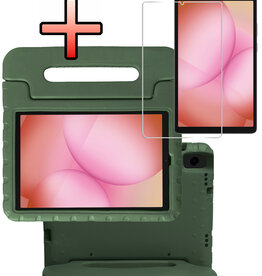 NoXx NoXx Samsung Galaxy Tab A11 Kinderhoes Met Screenprotector - Donkergroen