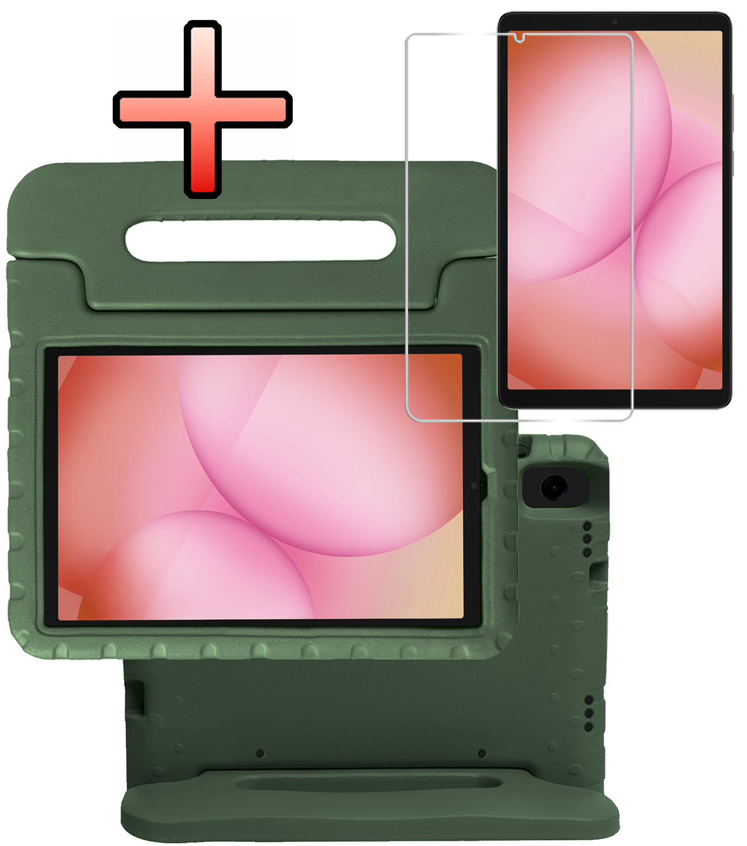 NoXx NoXx Samsung Galaxy Tab A11 Kinderhoes Met Screenprotector - Donkergroen