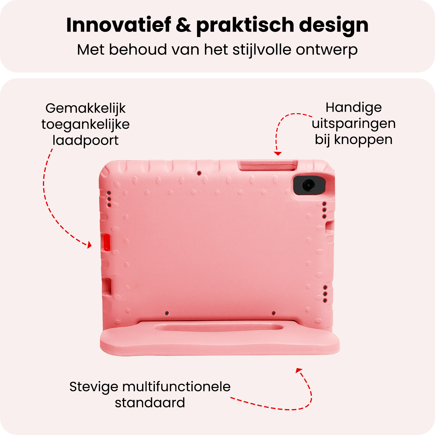 NoXx NoXx Samsung Galaxy Tab A11 Kinderhoes Met Screenprotector - Zalm