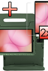 NoXx NoXx Samsung Galaxy Tab A11 Kinderhoes Met 2x Screenprotector - Donkergroen
