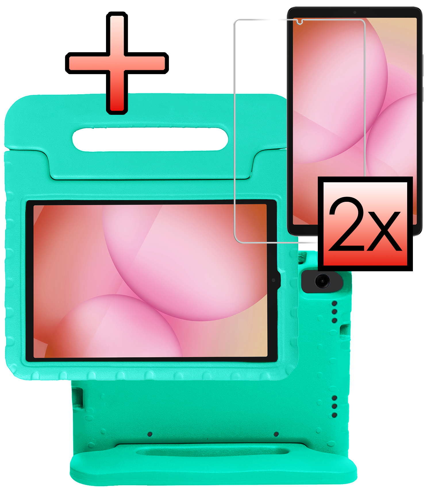 NoXx NoXx Samsung Galaxy Tab A11 Kinderhoes Met 2x Screenprotector - Turquoise