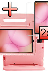 NoXx NoXx Samsung Galaxy Tab A11 Kinderhoes Met 2x Screenprotector - Zalm
