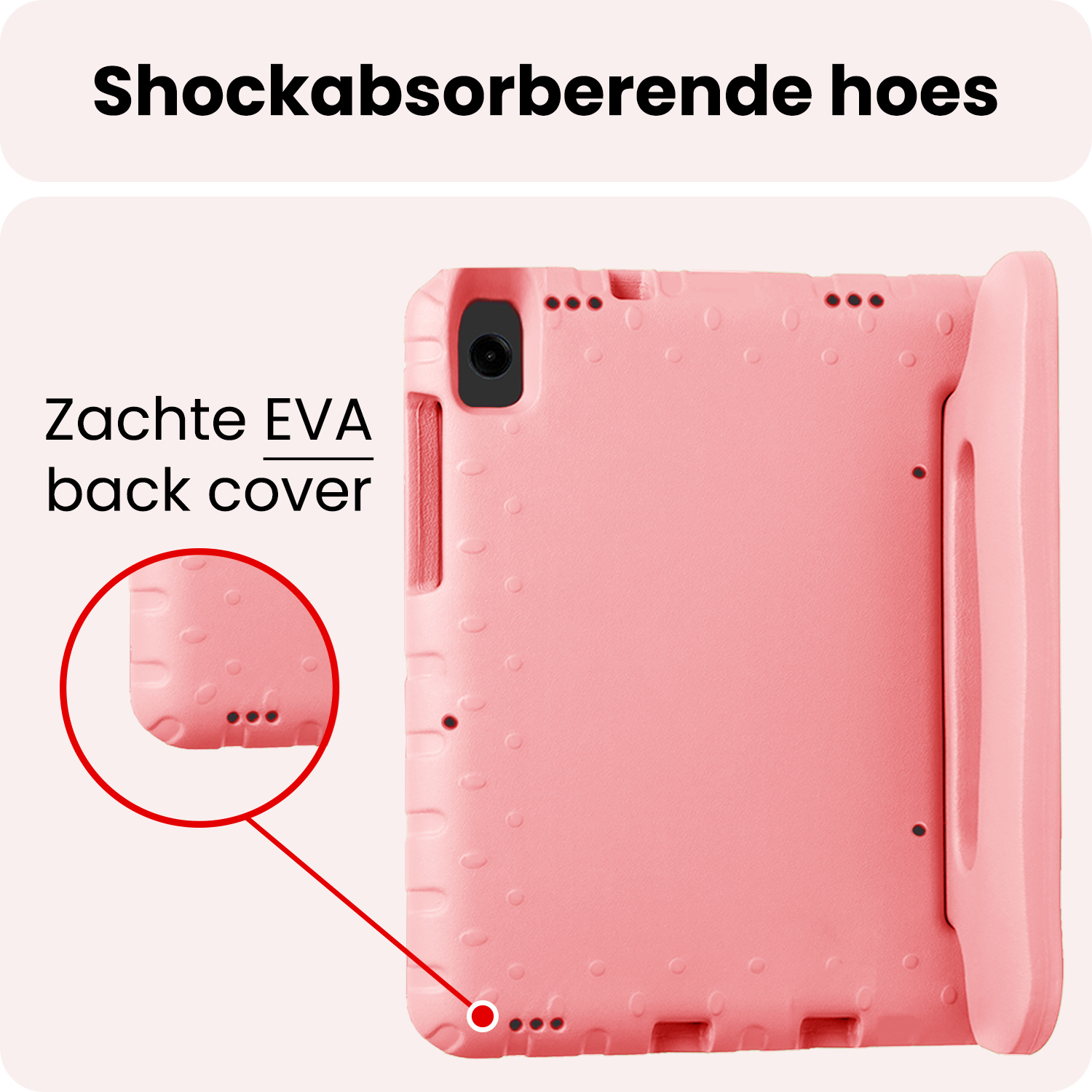 NoXx NoXx Samsung Galaxy Tab A11 Kinderhoes Met 2x Screenprotector - Zalm