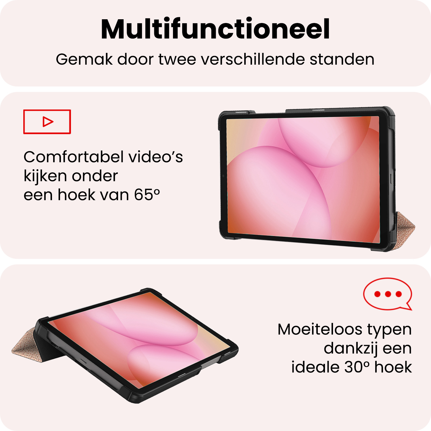 NoXx NoXx Samsung Galaxy Tab A11 Hoes - Rose Goud