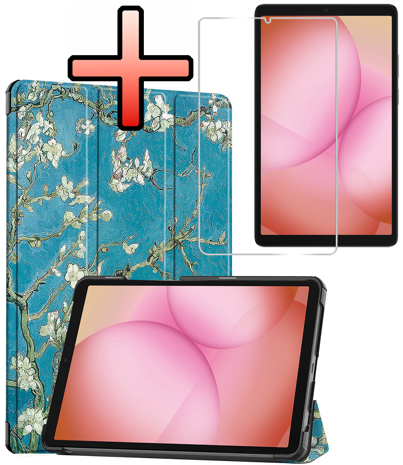 NoXx NoXx Samsung Galaxy Tab A11 Hoes Met Screenprotector - Bloesem