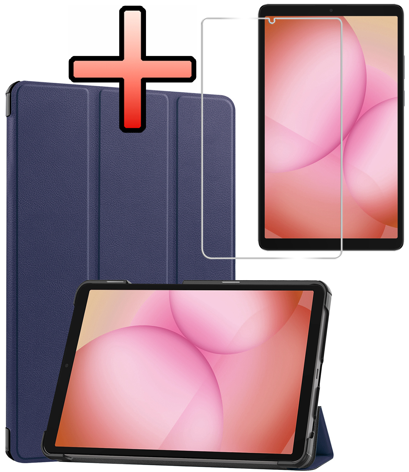 NoXx NoXx Samsung Galaxy Tab A11 Hoes Met Screenprotector - Donkerblauw