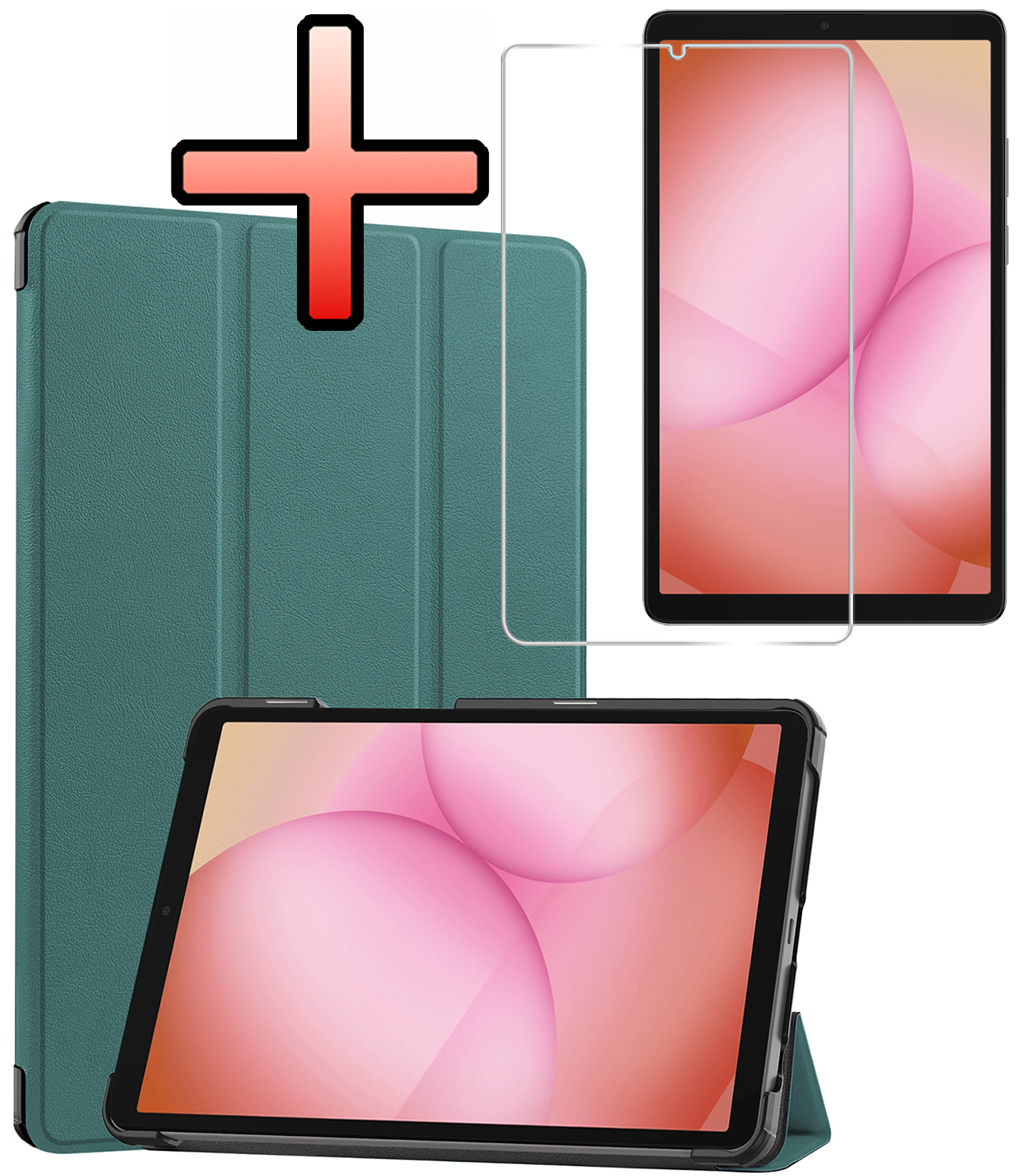 NoXx NoXx Samsung Galaxy Tab A11 Hoes Met Screenprotector - Donkergroen