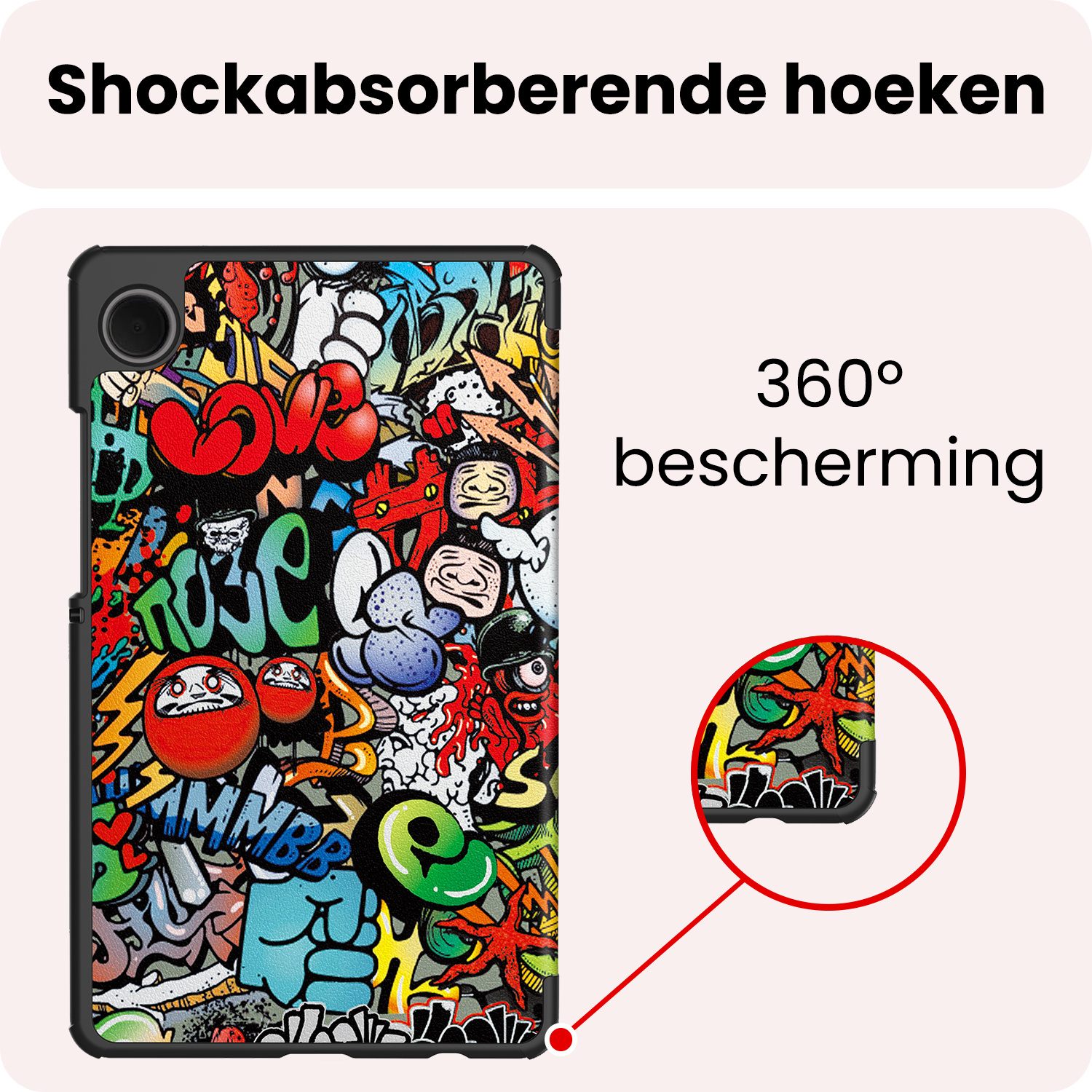 NoXx NoXx Samsung Galaxy Tab A11 Hoes Met Screenprotector - Graffity