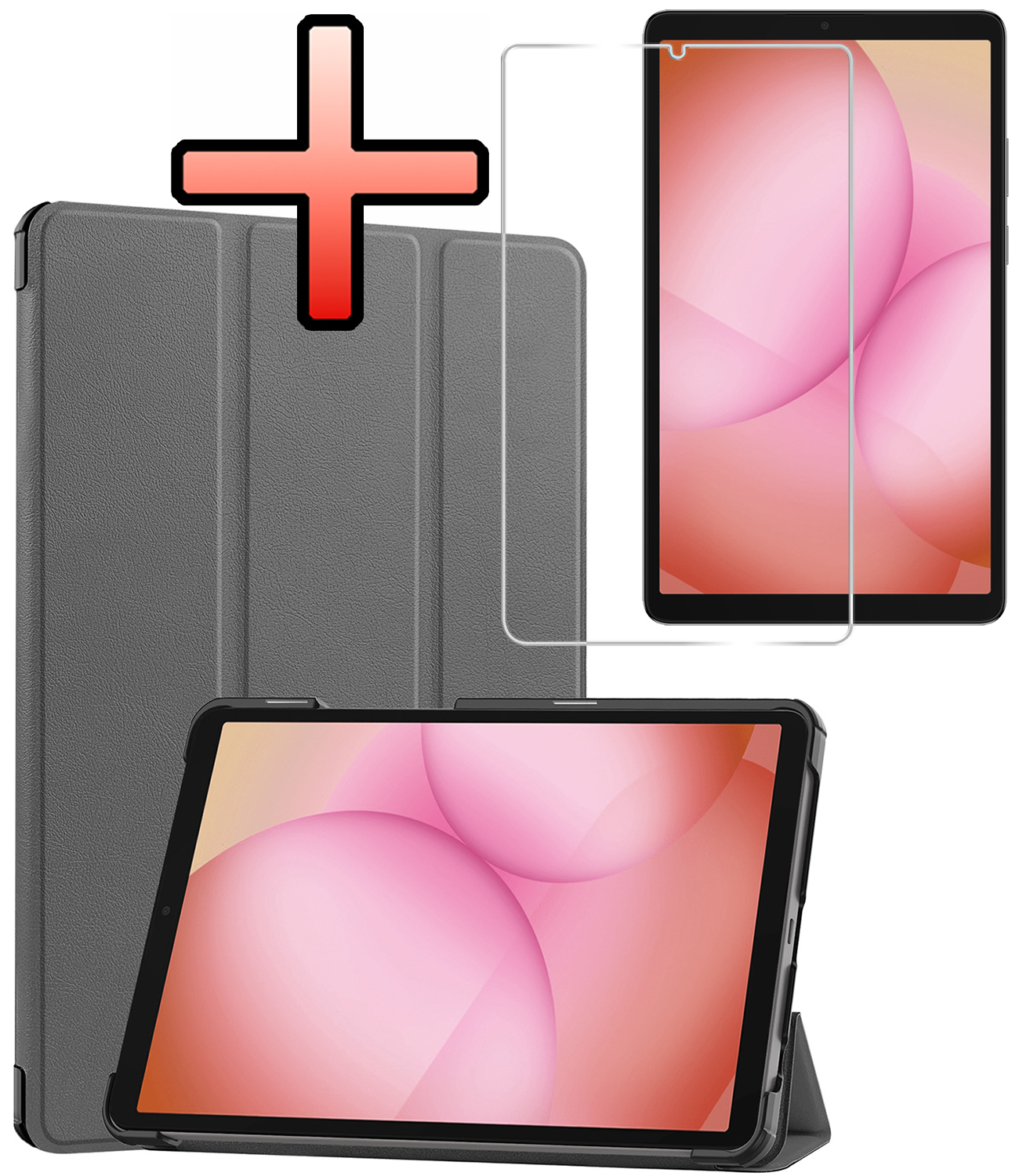 NoXx NoXx Samsung Galaxy Tab A11 Hoes Met Screenprotector - Grijs