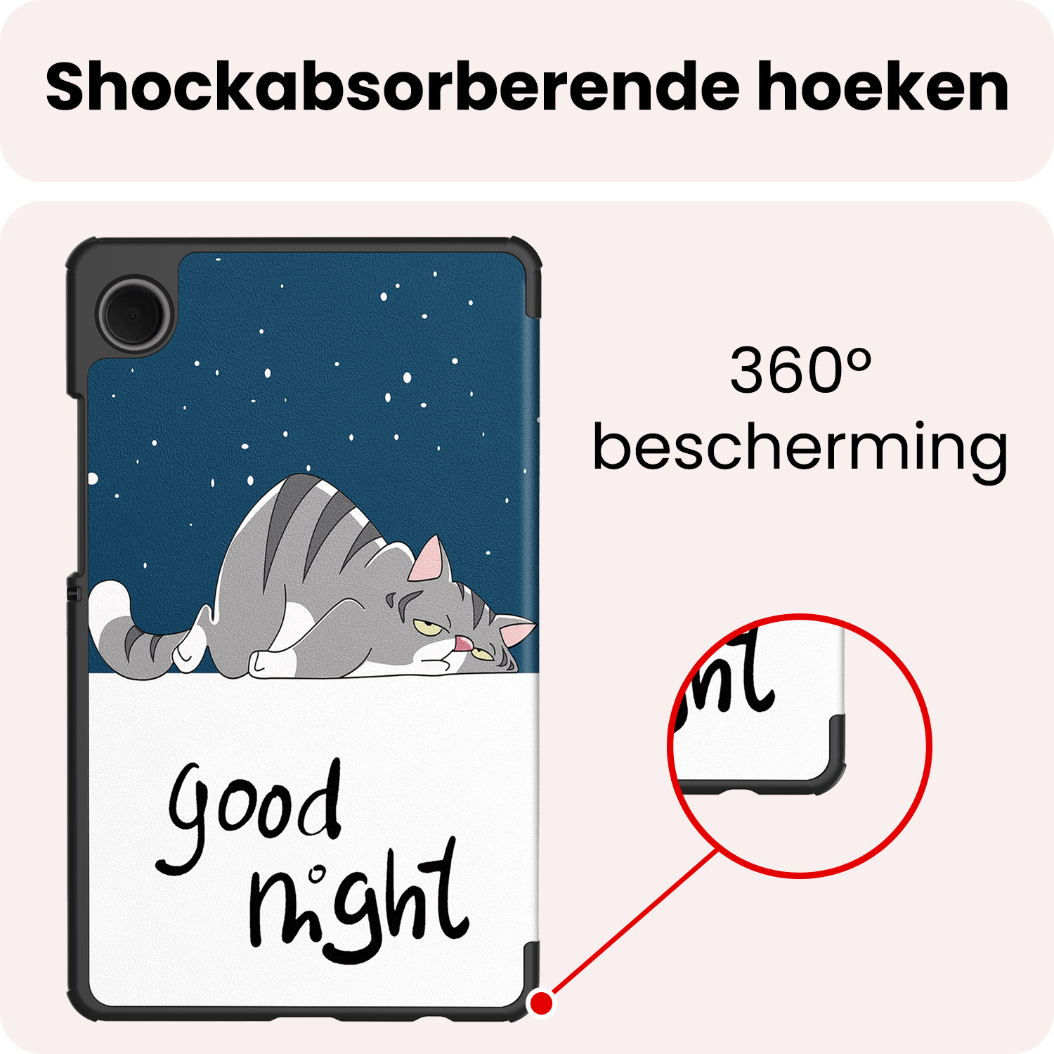 NoXx NoXx Samsung Galaxy Tab A11 Hoes Met Screenprotector - Kat