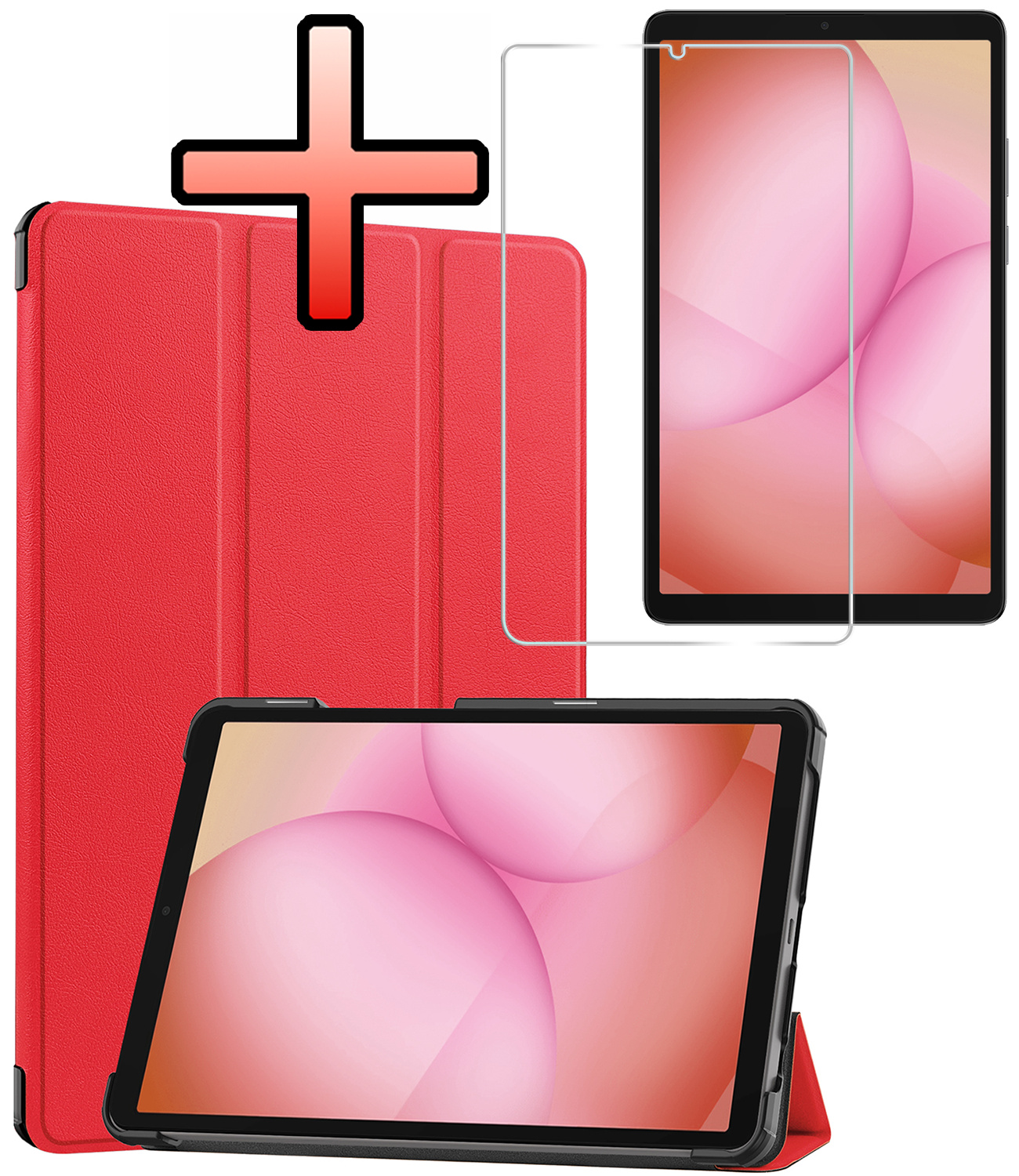 NoXx NoXx Samsung Galaxy Tab A11 Hoes Met Screenprotector - Rood