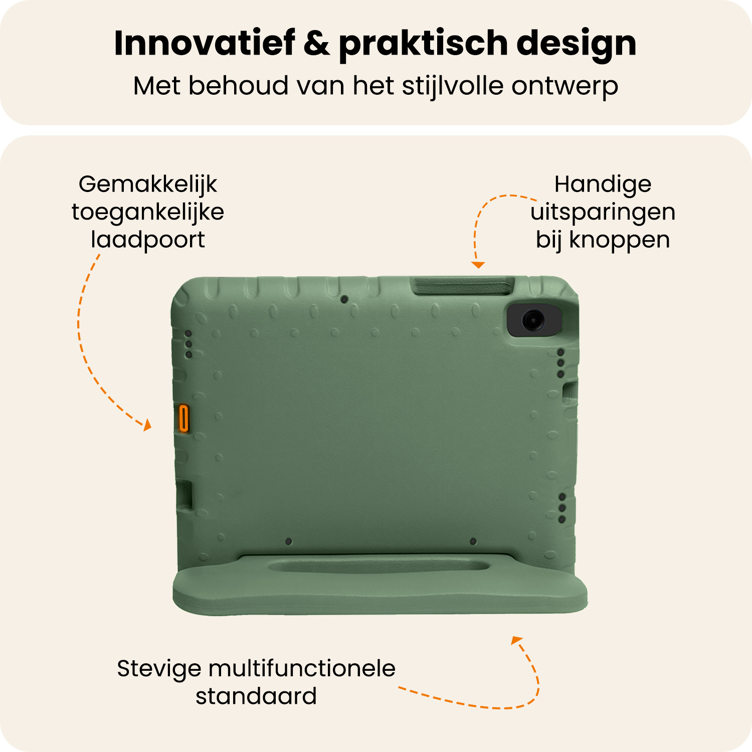 Nomfy Nomfy Samsung Galaxy Tab A11 Kinderhoes Met Screenprotector - Donkergroen