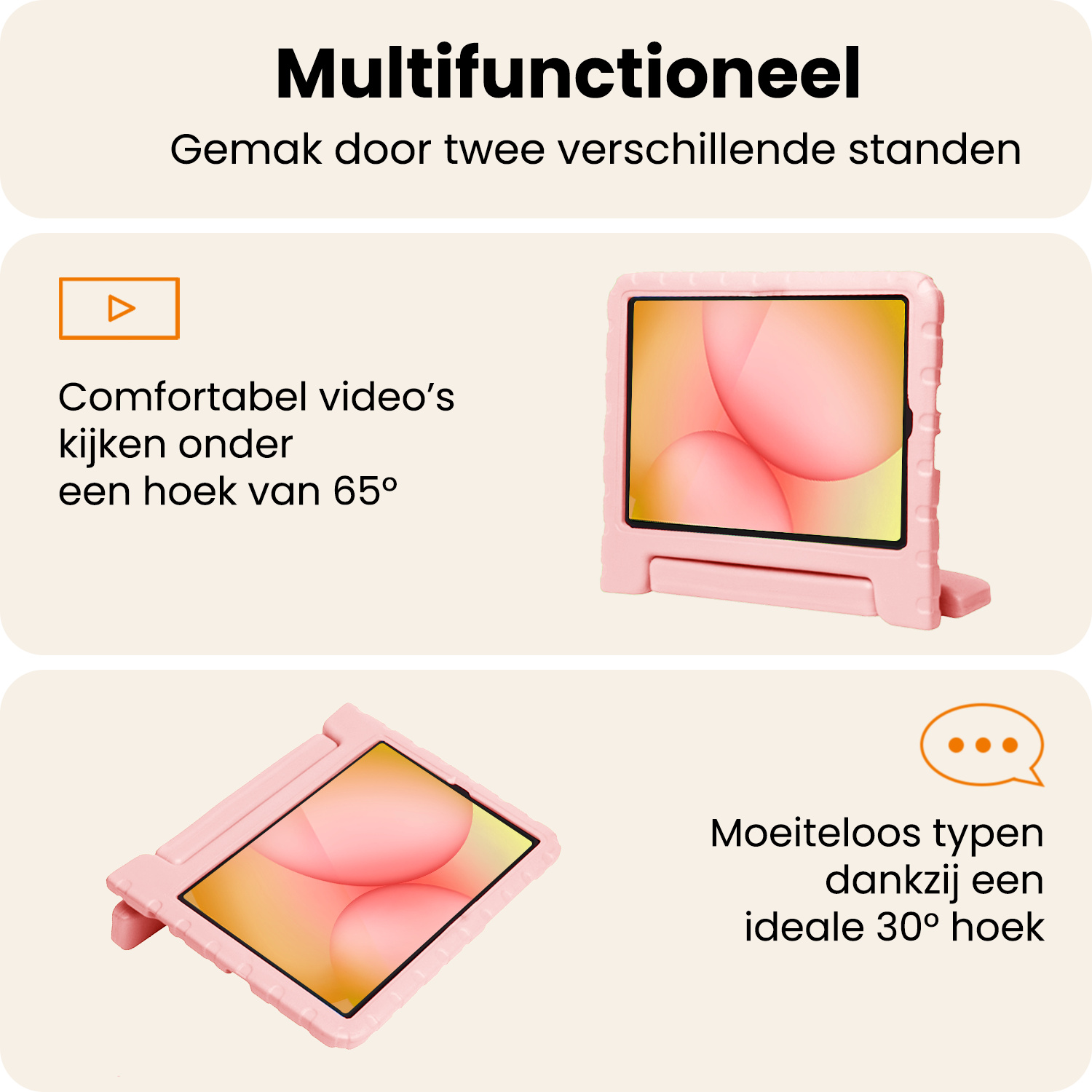 Nomfy Nomfy Samsung Galaxy Tab A11 Kinderhoes Met 2x Screenprotector - Zalm