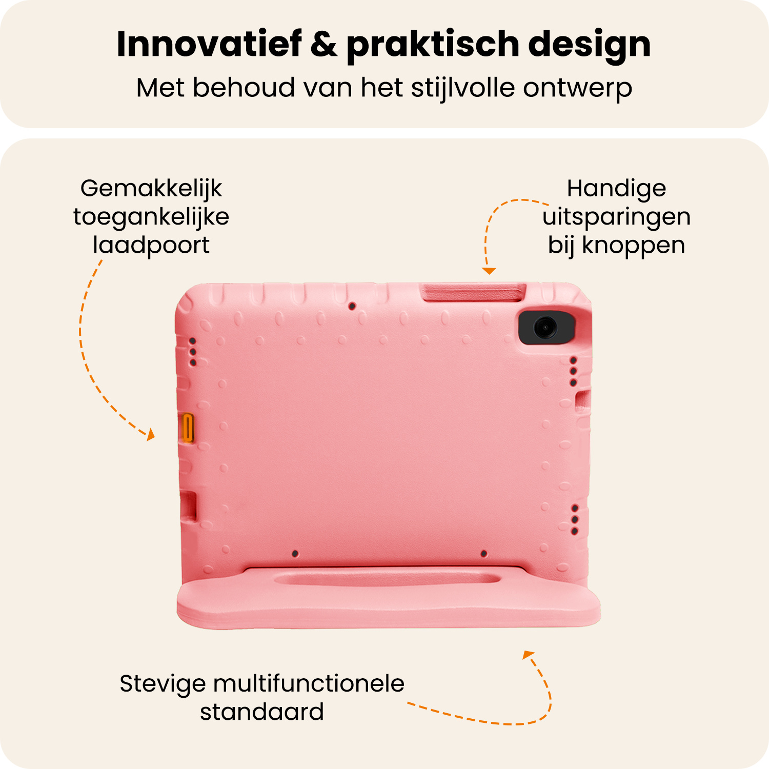 Nomfy Nomfy Samsung Galaxy Tab A11 Kinderhoes Met 2x Screenprotector - Zalm