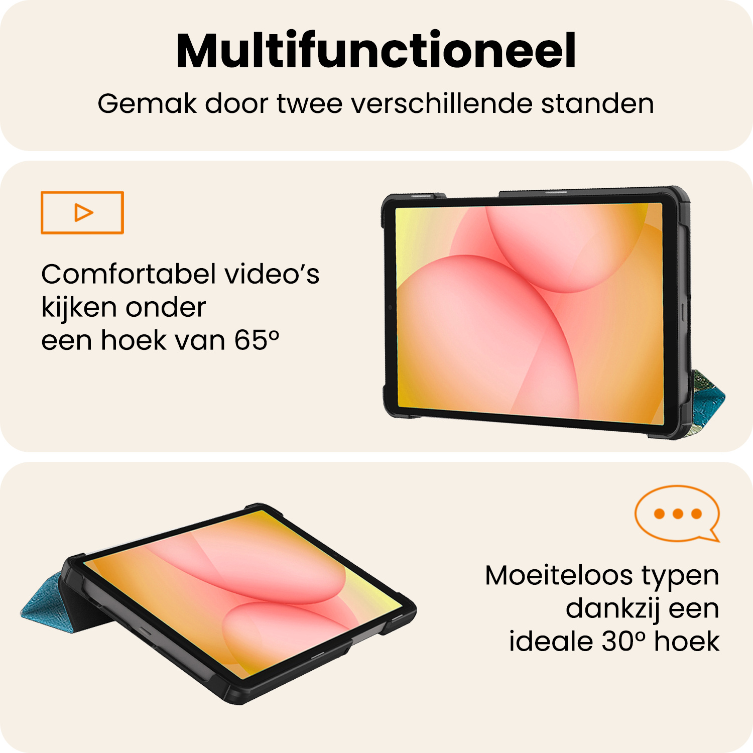 Nomfy Nomfy Samsung Galaxy Tab A11 Hoes Met Screenprotector - Bloesem