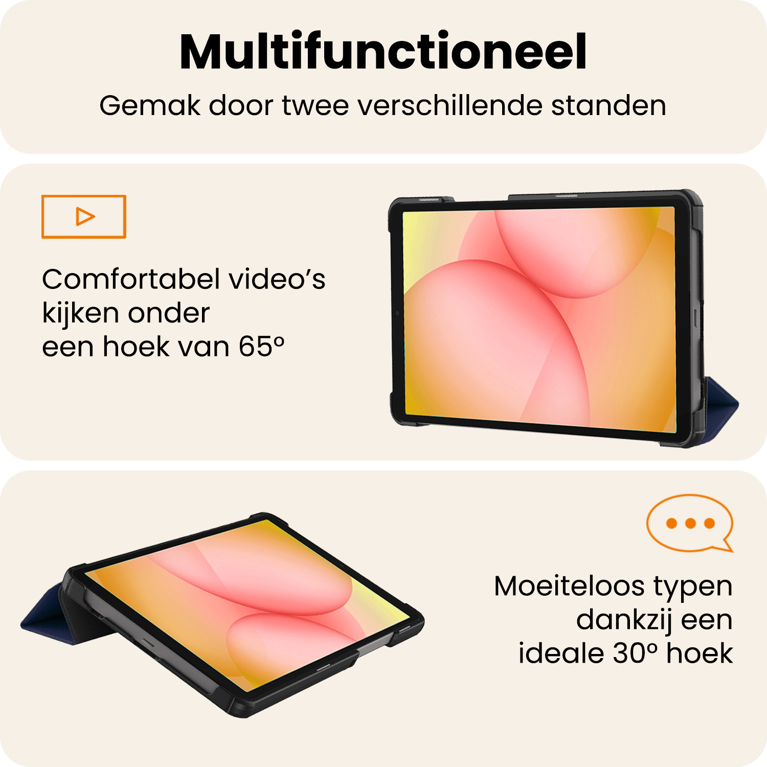 Nomfy Nomfy Samsung Galaxy Tab A11 Hoes Met Screenprotector - Donkerblauw