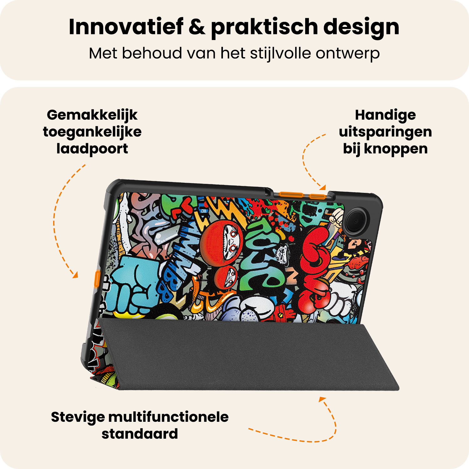 Nomfy Nomfy Samsung Galaxy Tab A11 Hoes Met Screenprotector - Graffity