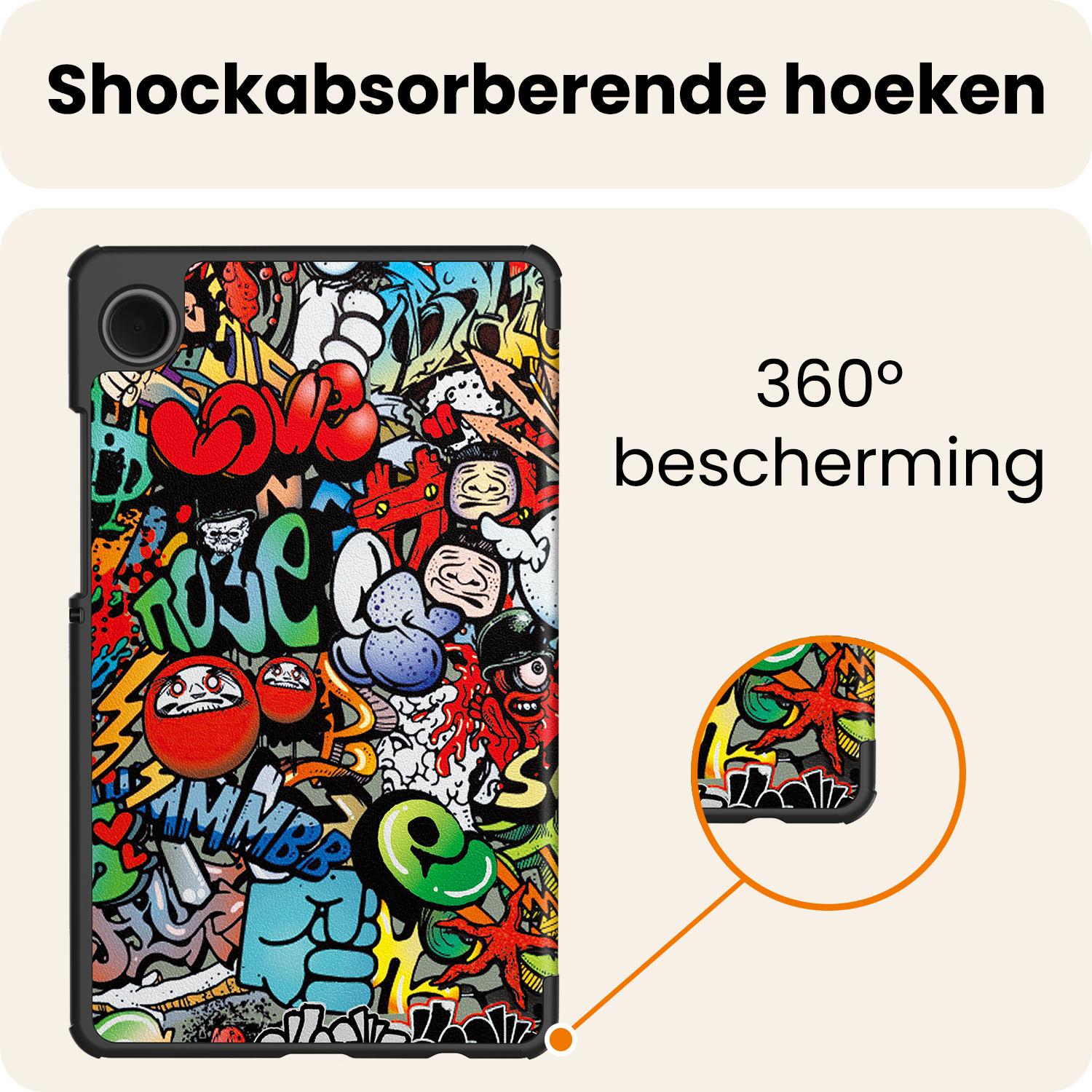 Nomfy Nomfy Samsung Galaxy Tab A11 Hoes Met Screenprotector - Graffity