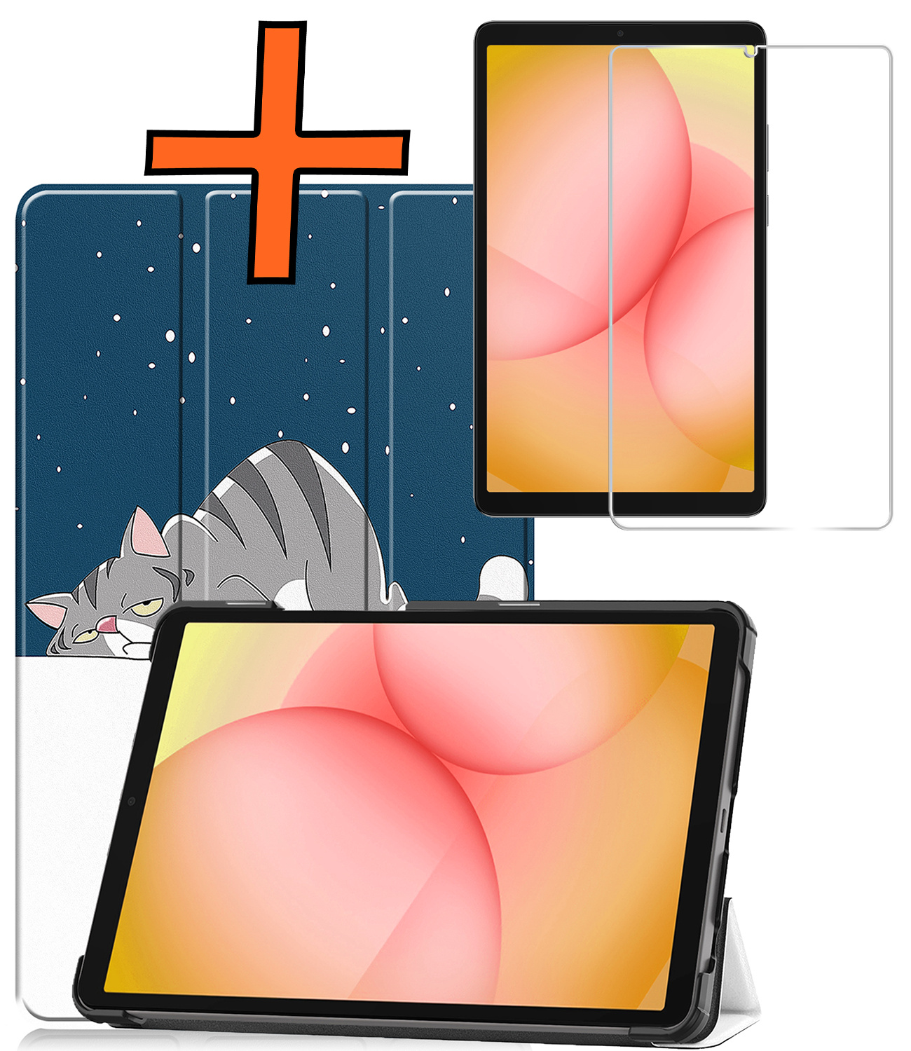 Nomfy Nomfy Samsung Galaxy Tab A11 Hoes Met Screenprotector - Kat