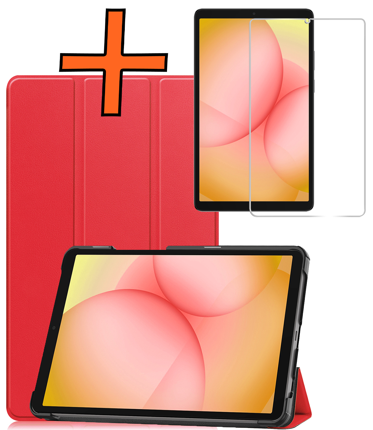 Nomfy Nomfy Samsung Galaxy Tab A11 Hoes Met Screenprotector - Rood