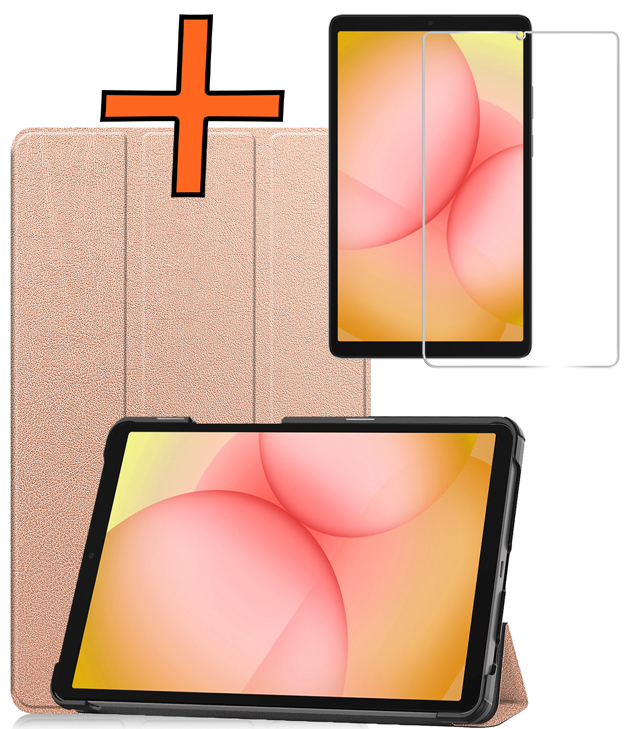Nomfy Nomfy Samsung Galaxy Tab A11 Hoes Met Screenprotector - Rose Goud