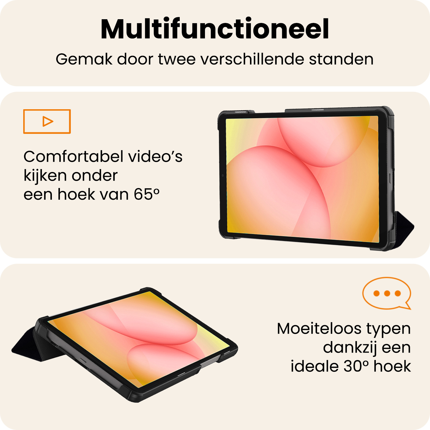 Nomfy Nomfy Samsung Galaxy Tab A11 Hoes Met Screenprotector - Don't touch me