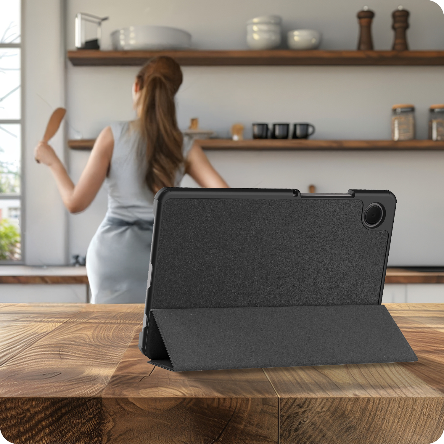 Nomfy Nomfy Samsung Galaxy Tab A11 Hoes Met Screenprotector - Zwart