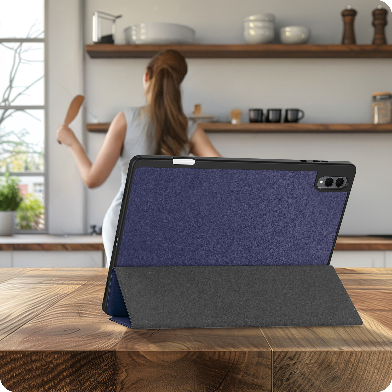 BASEY. BASEY. Samsung Galaxy Tab S11 Ultra Hoesje Met Uitsparing S Pen - Donkerblauw