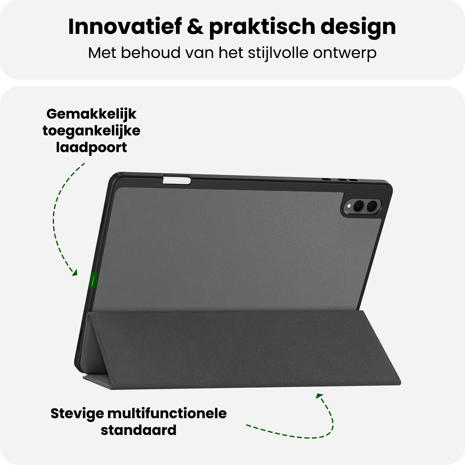 BASEY. BASEY. Samsung Galaxy Tab S11 Ultra Hoesje Met Uitsparing S Pen - Grijs