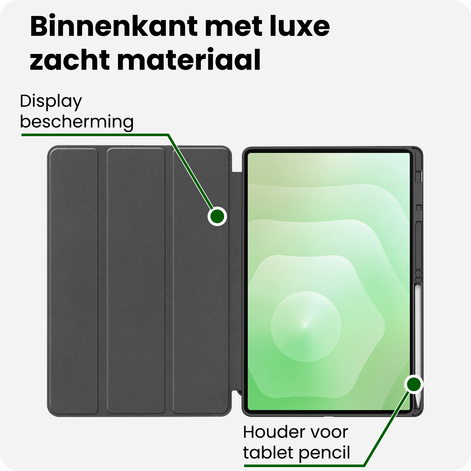 BASEY. BASEY. Samsung Galaxy Tab S11 Ultra Hoesje Met Uitsparing S Pen Met Screenprotector - Donkerblauw