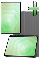 BASEY. BASEY. Samsung Galaxy Tab S11 Ultra Hoesje Met Uitsparing S Pen Met Screenprotector - Grijs