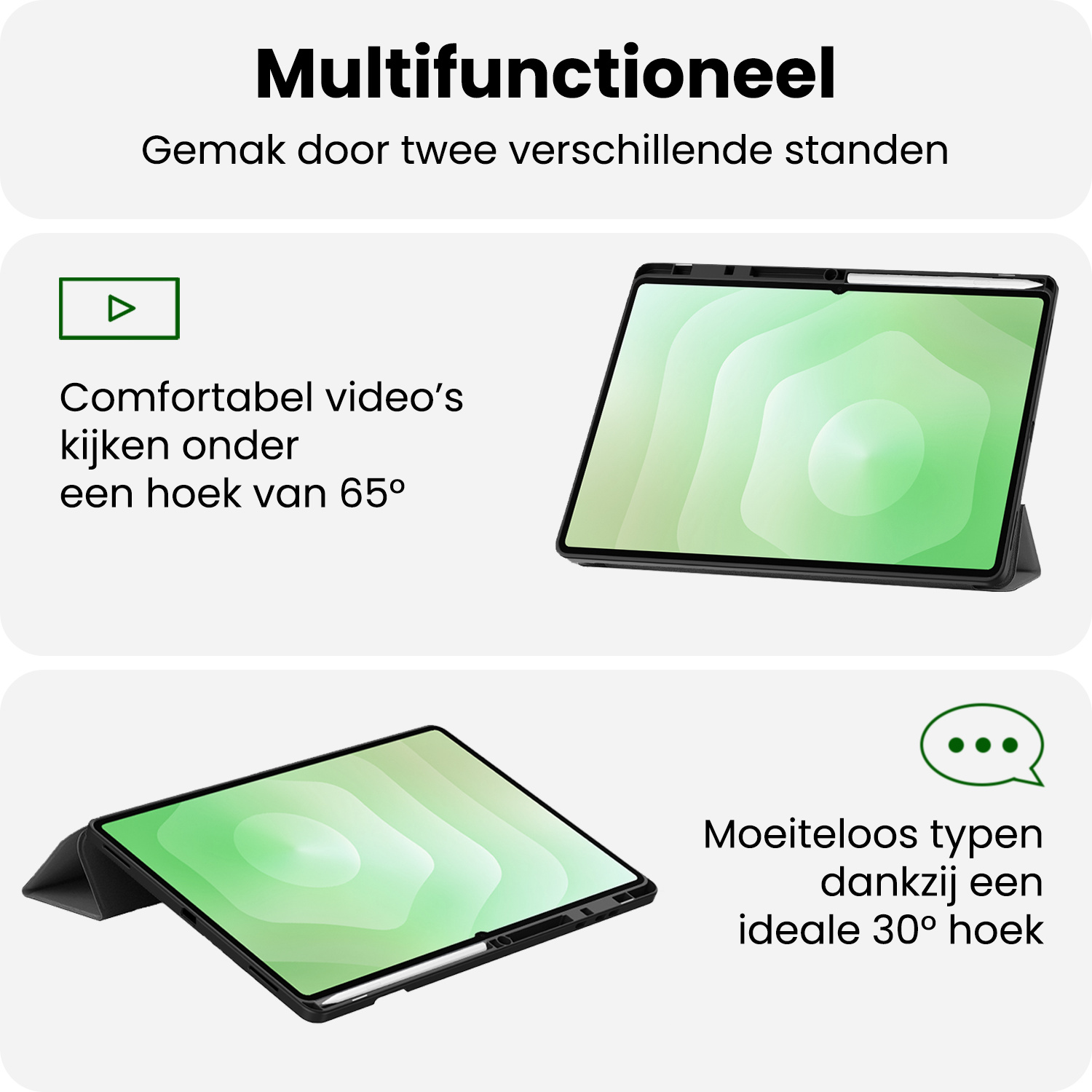 BASEY. BASEY. Samsung Galaxy Tab S11 Ultra Hoesje Met Uitsparing S Pen Met Screenprotector - Grijs