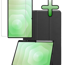 BASEY. BASEY. Samsung Galaxy Tab S11 Ultra Hoesje Met Uitsparing S Pen Met Screenprotector - Zwart