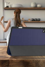 NoXx NoXx Samsung Galaxy Tab S11 Ultra Hoesje Met Uitsparing S Pen - Donkerblauw